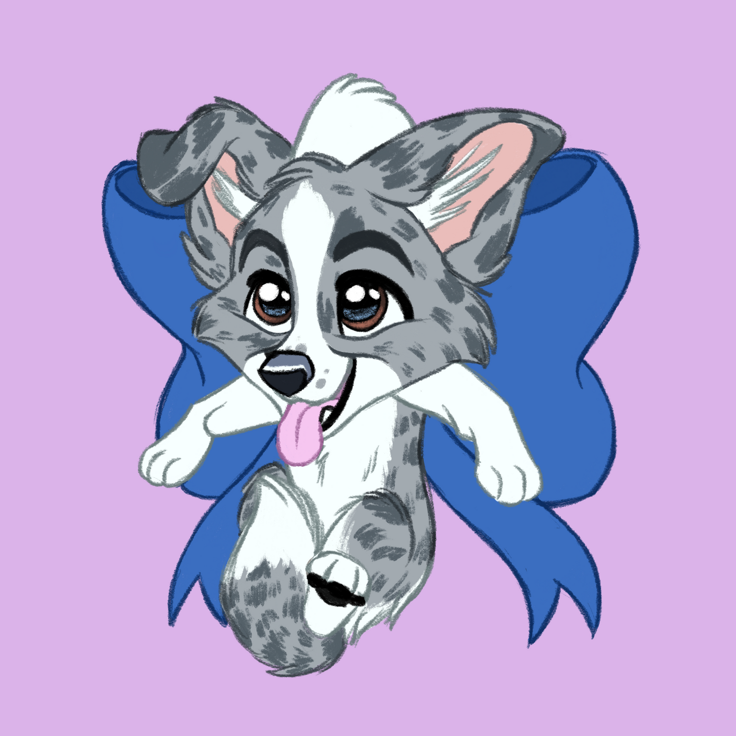 Border Collie #033 Waggy Tail Keyring