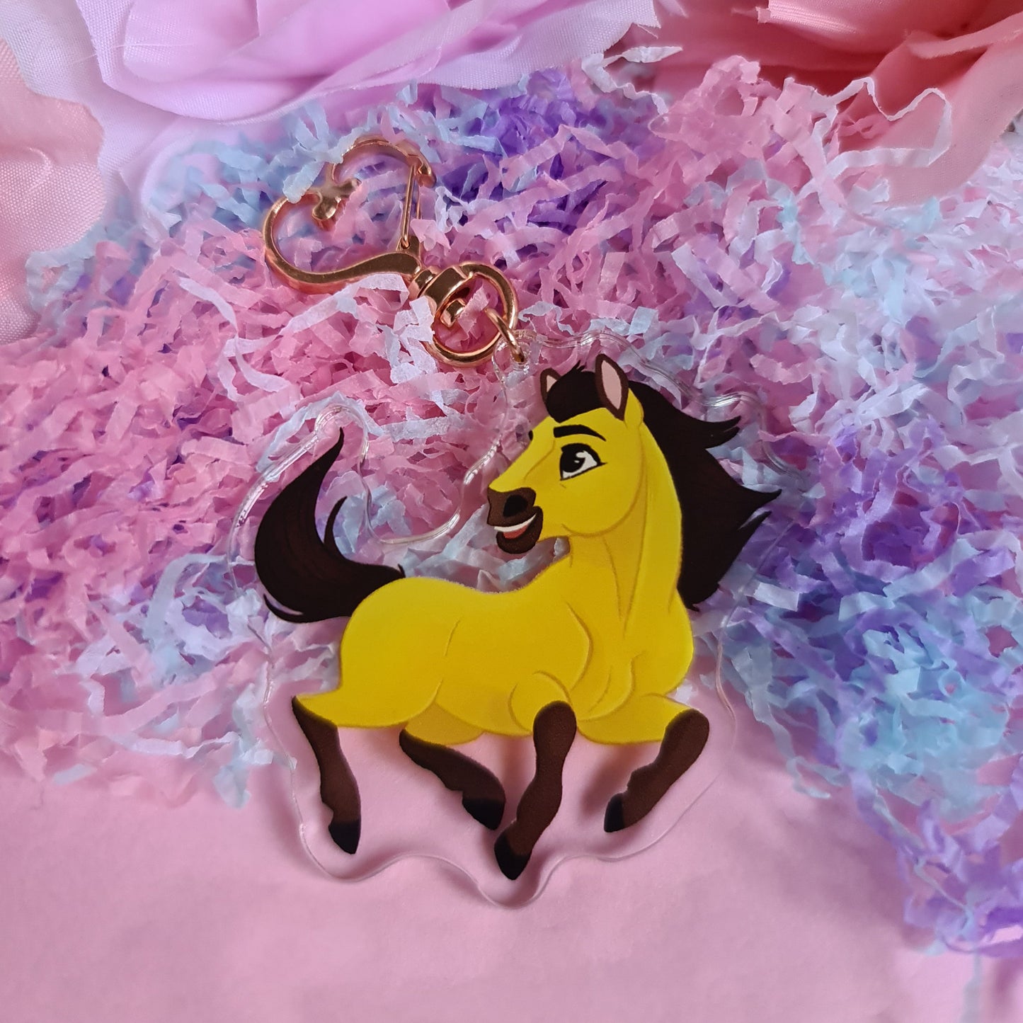 Cute Golden Stallion Acrylic Charm