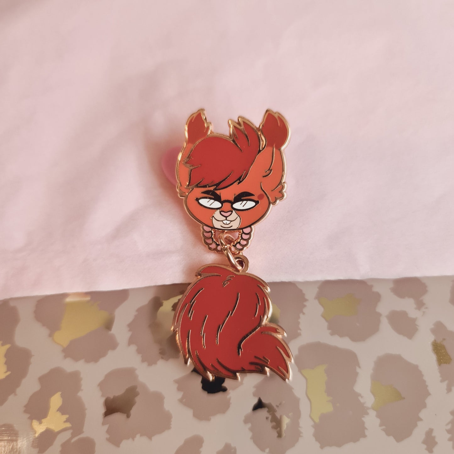 Bailey R. Squirrel Dangle Tail Enamel Pin