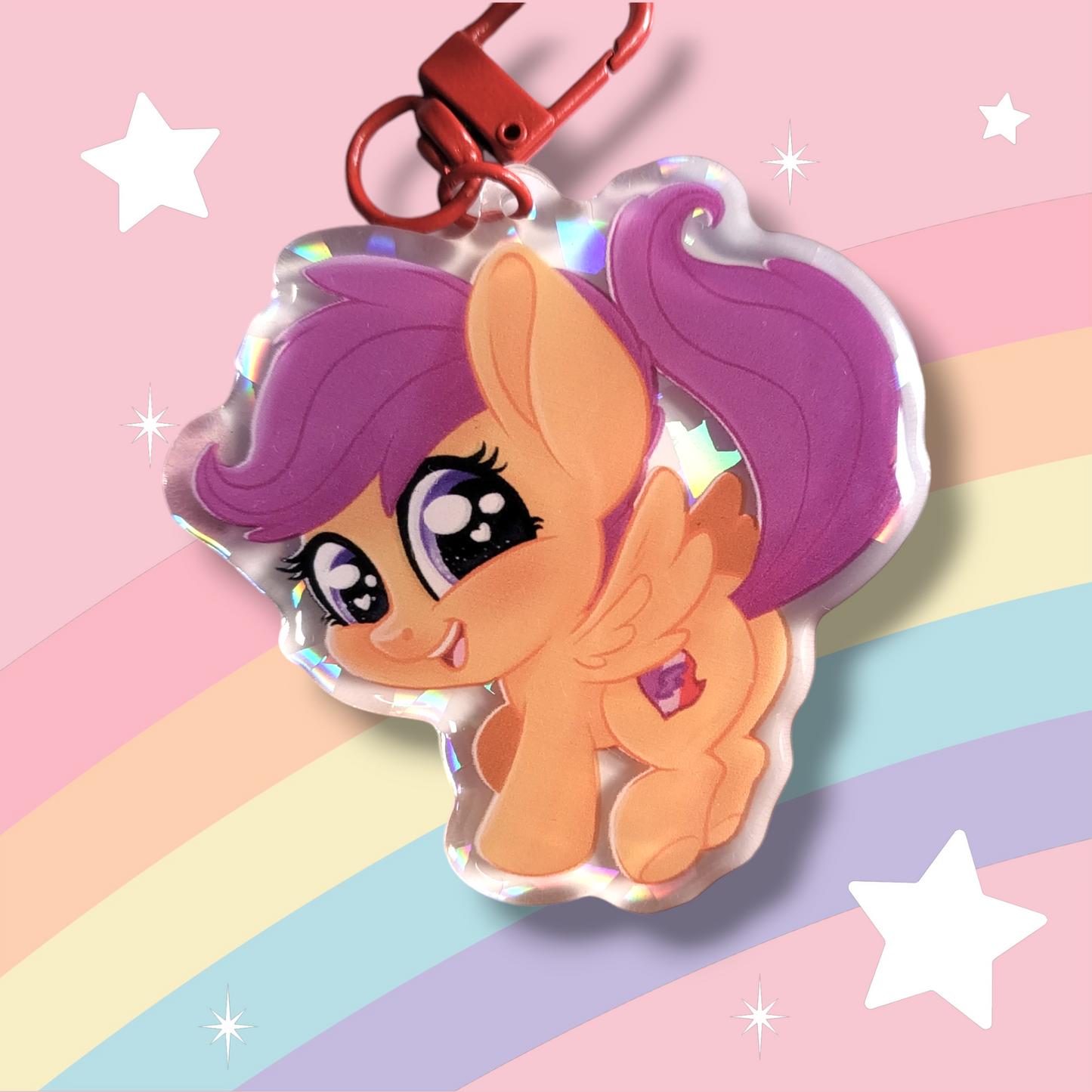 Skater Chick-en Holographic Charm