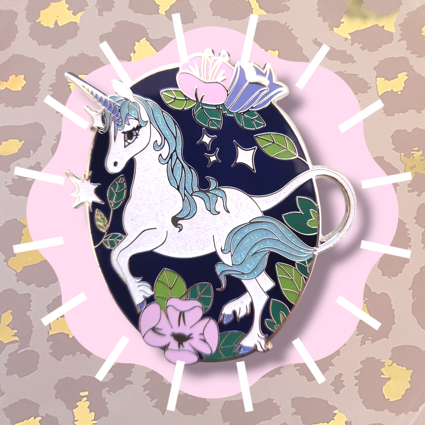 The Last Unicorn Glitter Enamel Pin
