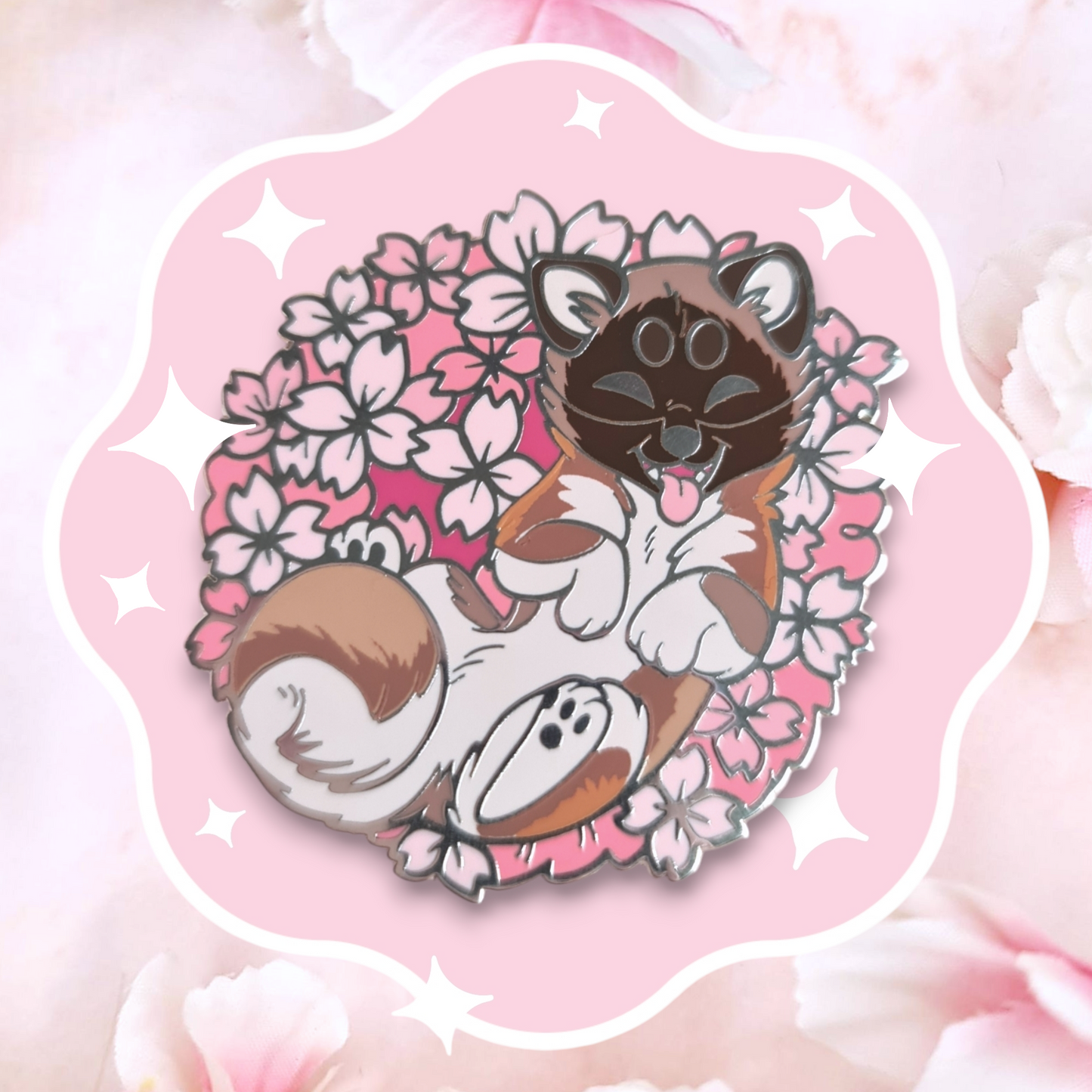 Sakura Akita Enamel Pin