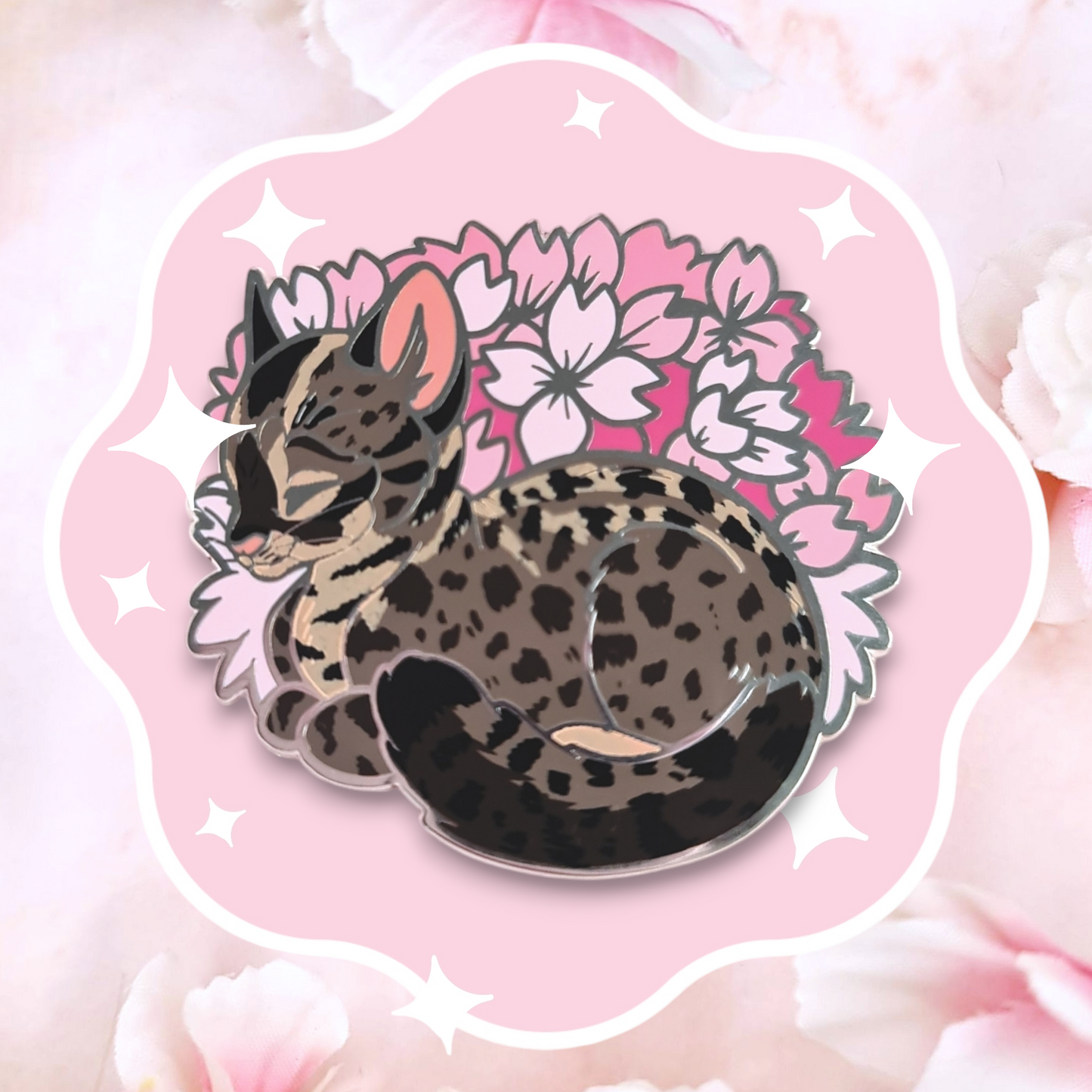 Sakura Iriomote Cat Enamel Pin
