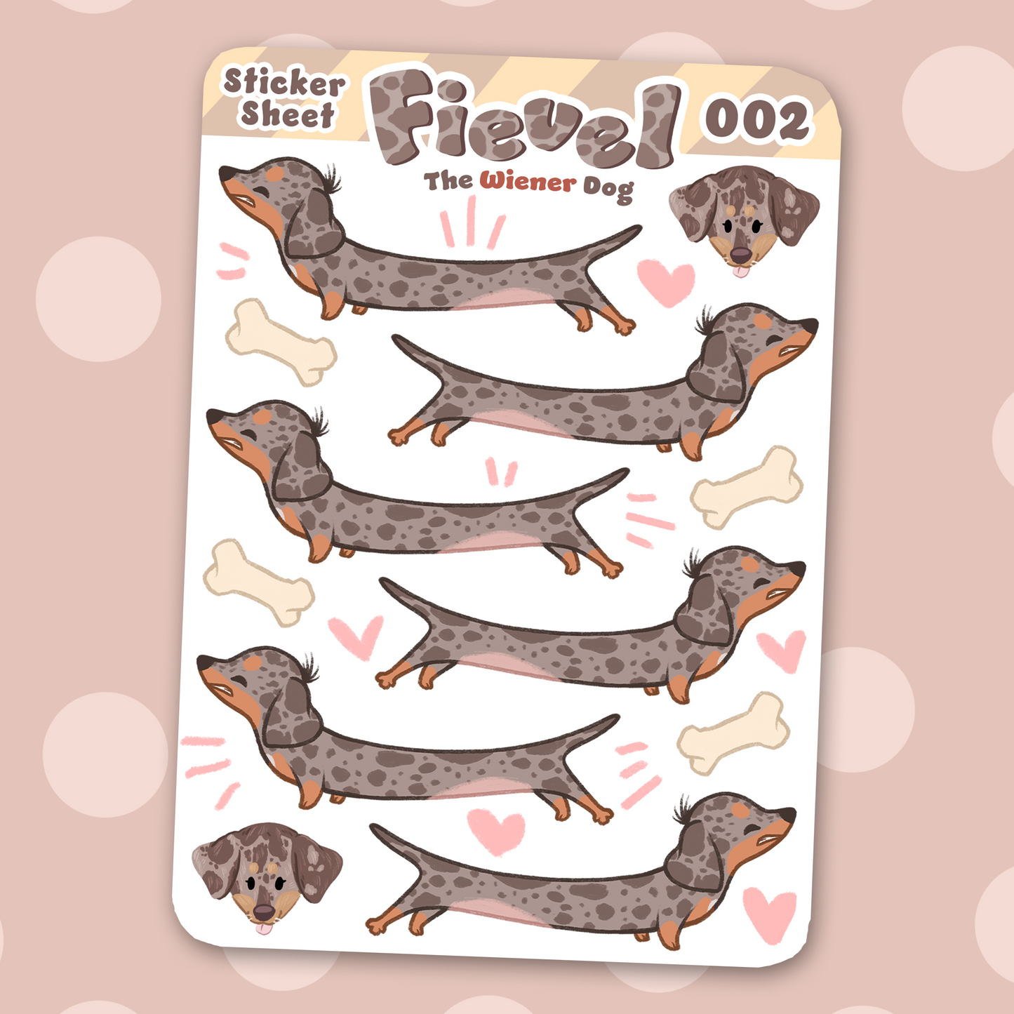 Fievel The wiener Dog Sticker Sheet 002