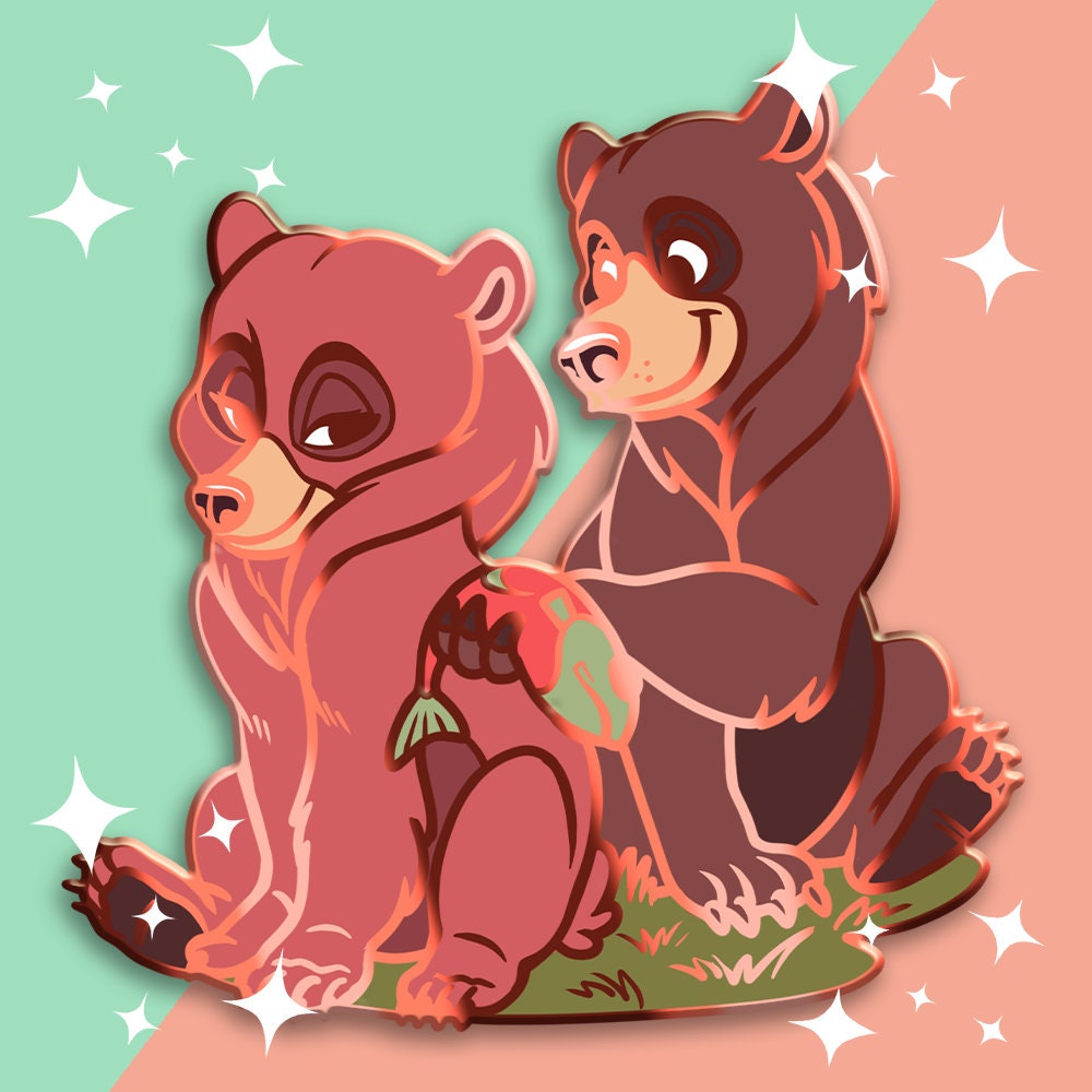 Courting Bears in Love Enamel Pin
