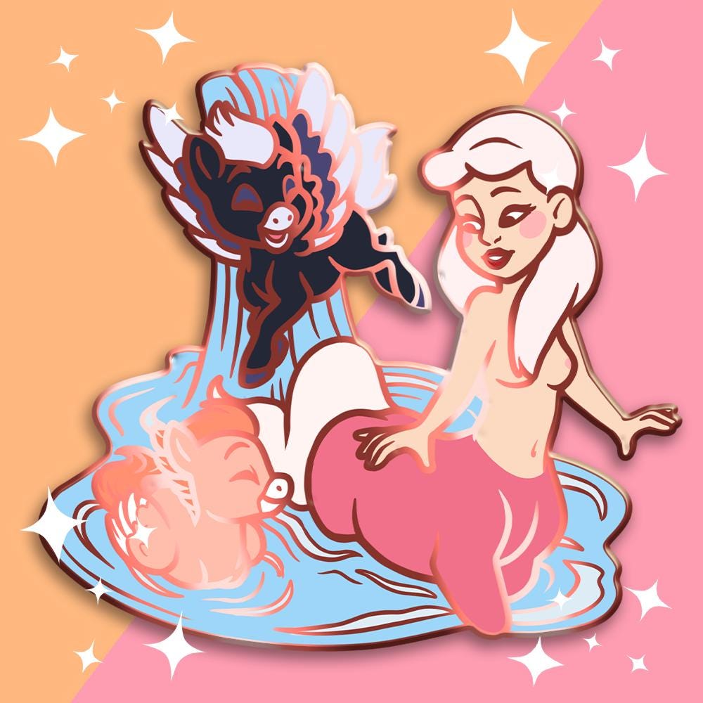 Centaurette and Pegasus Enamel Pin