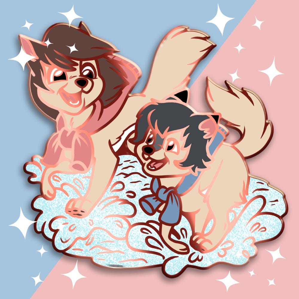 Wolves Running in the Snow Enamel Pin (2 Variants)