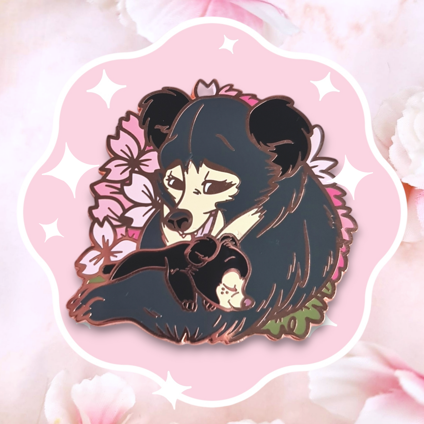 Sakura Sloth Bear Enamel Pin