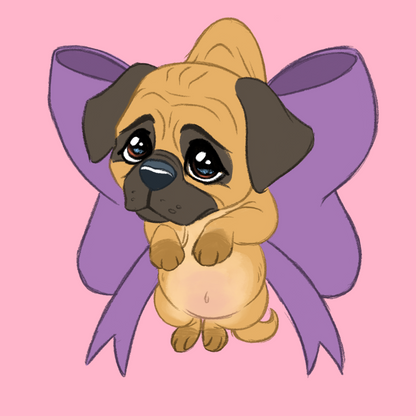 Pug #001  Waggy Tail Keyring