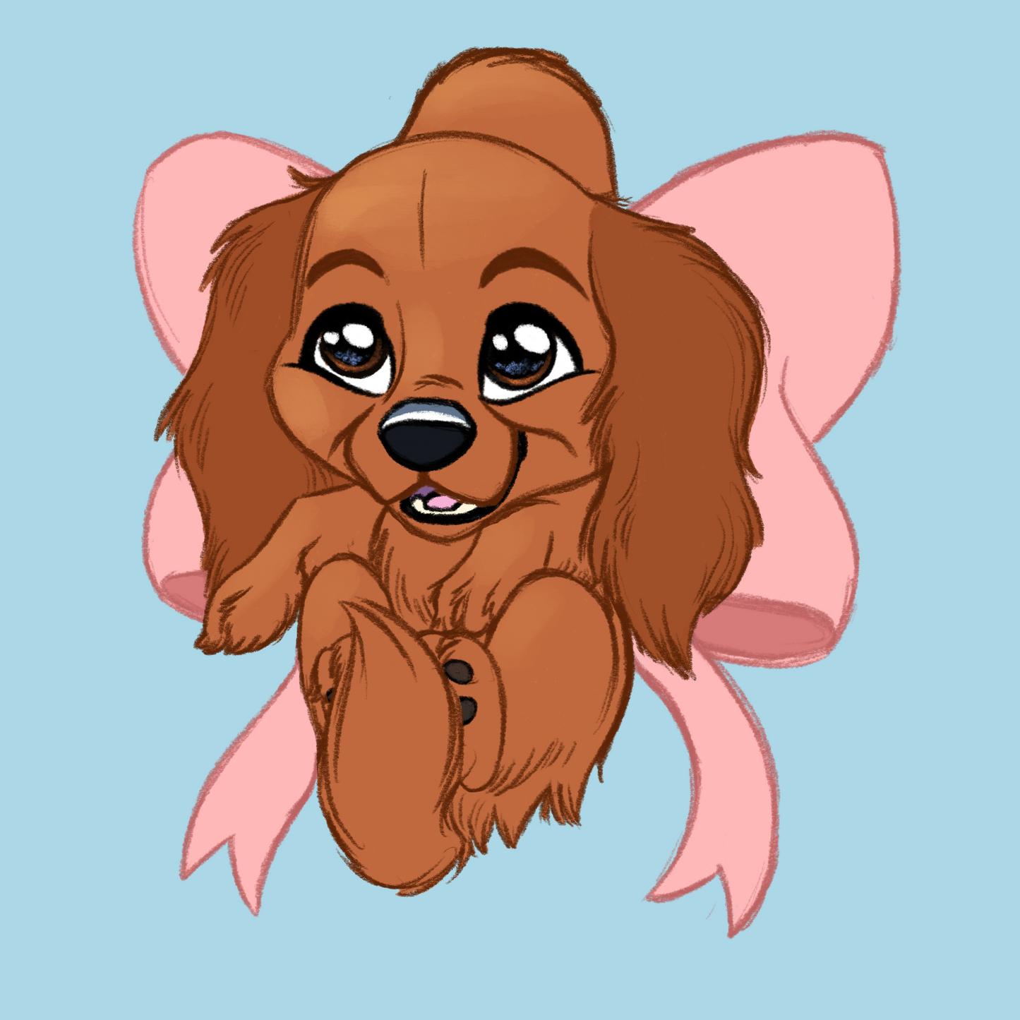King Charles Spaniel #002  Waggy Tail Keyring