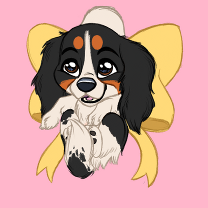 King Charles Spaniel #002  Waggy Tail Keyring