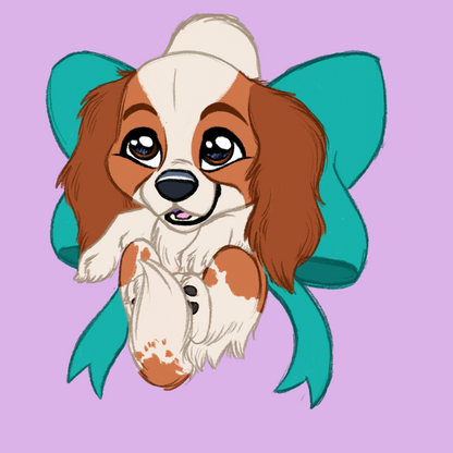 King Charles Spaniel #002  Waggy Tail Keyring