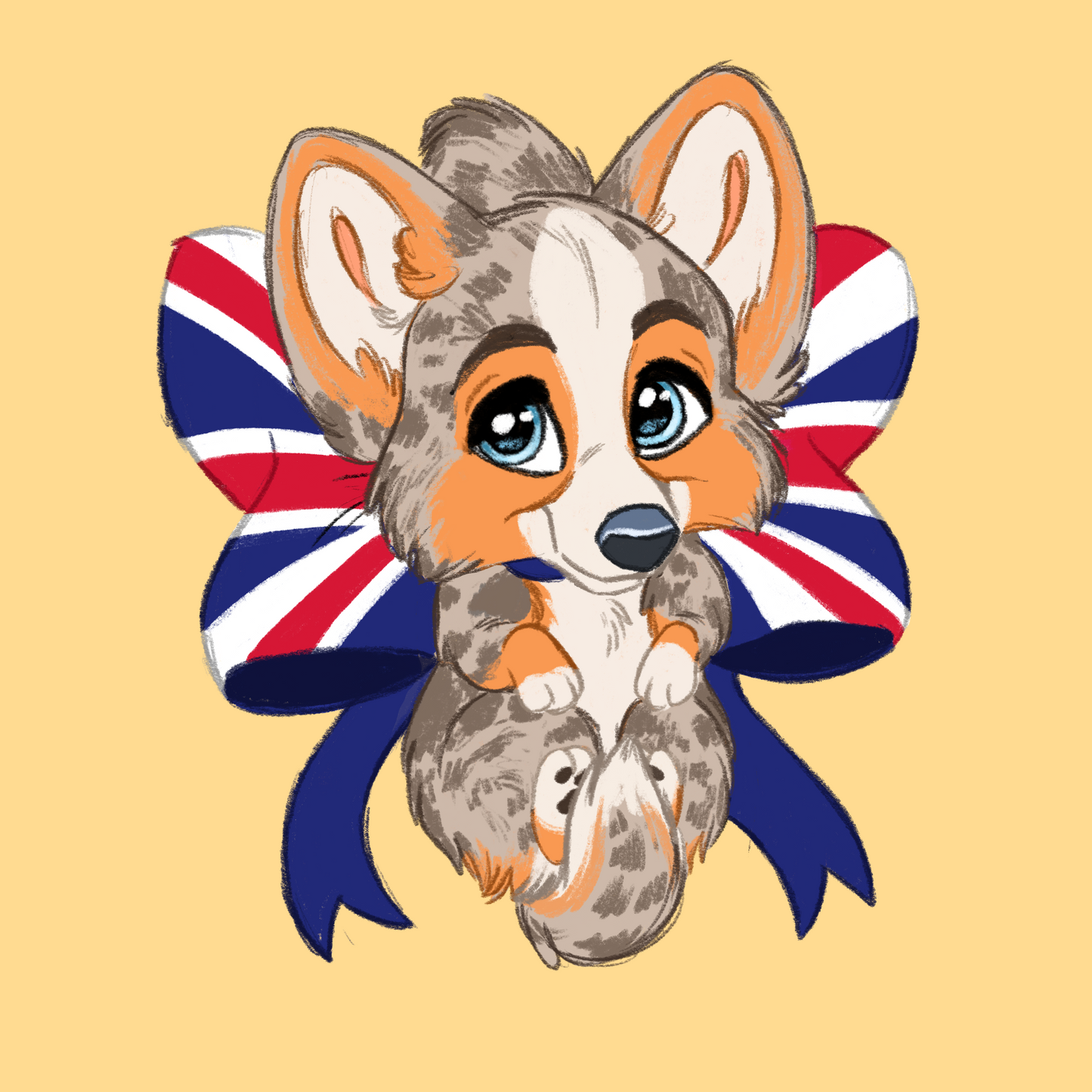 Cardigan Welsh Corgi #004  Waggy Tail Keyring