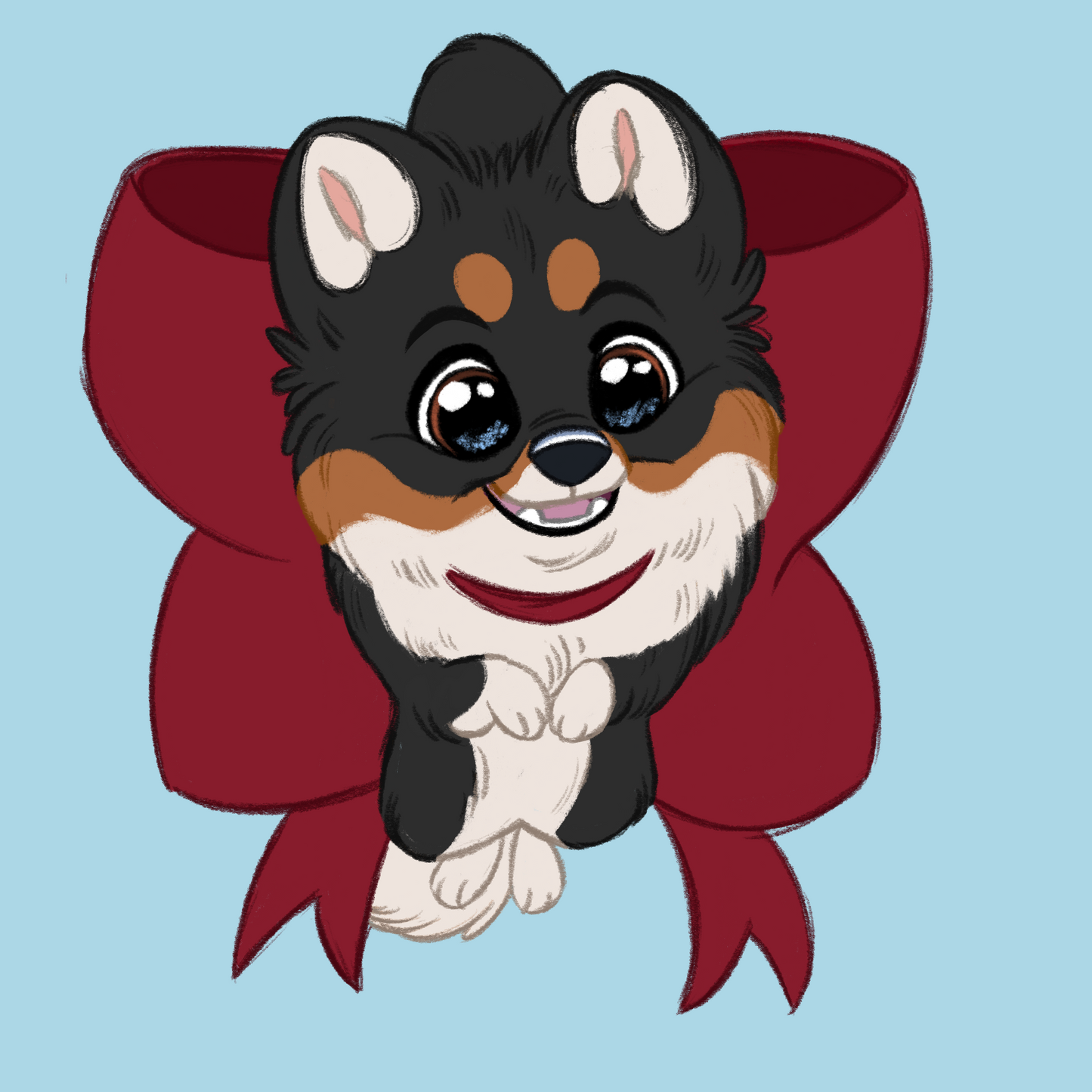 Pomeranian #011  Waggy Tail Keyring
