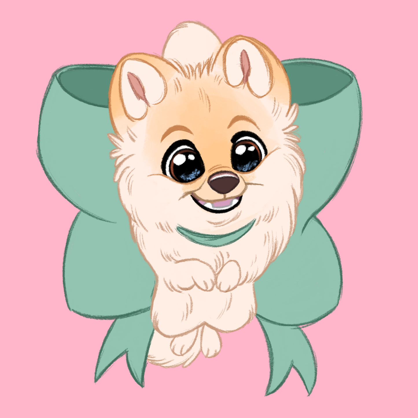 Pomeranian #011  Waggy Tail Keyring