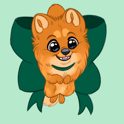 Pomeranian #011  Waggy Tail Keyring