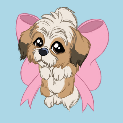Lhasa Apso #014  Waggy Tail Keyring