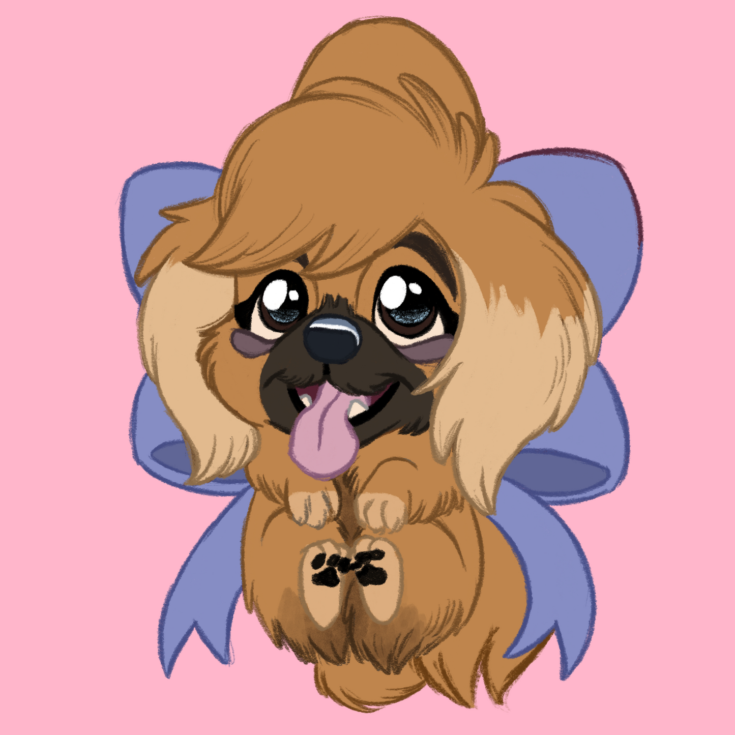 Pekingese #017  Waggy Tail Keyring