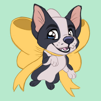 Boston Terrier #018  Waggy Tail Keyring