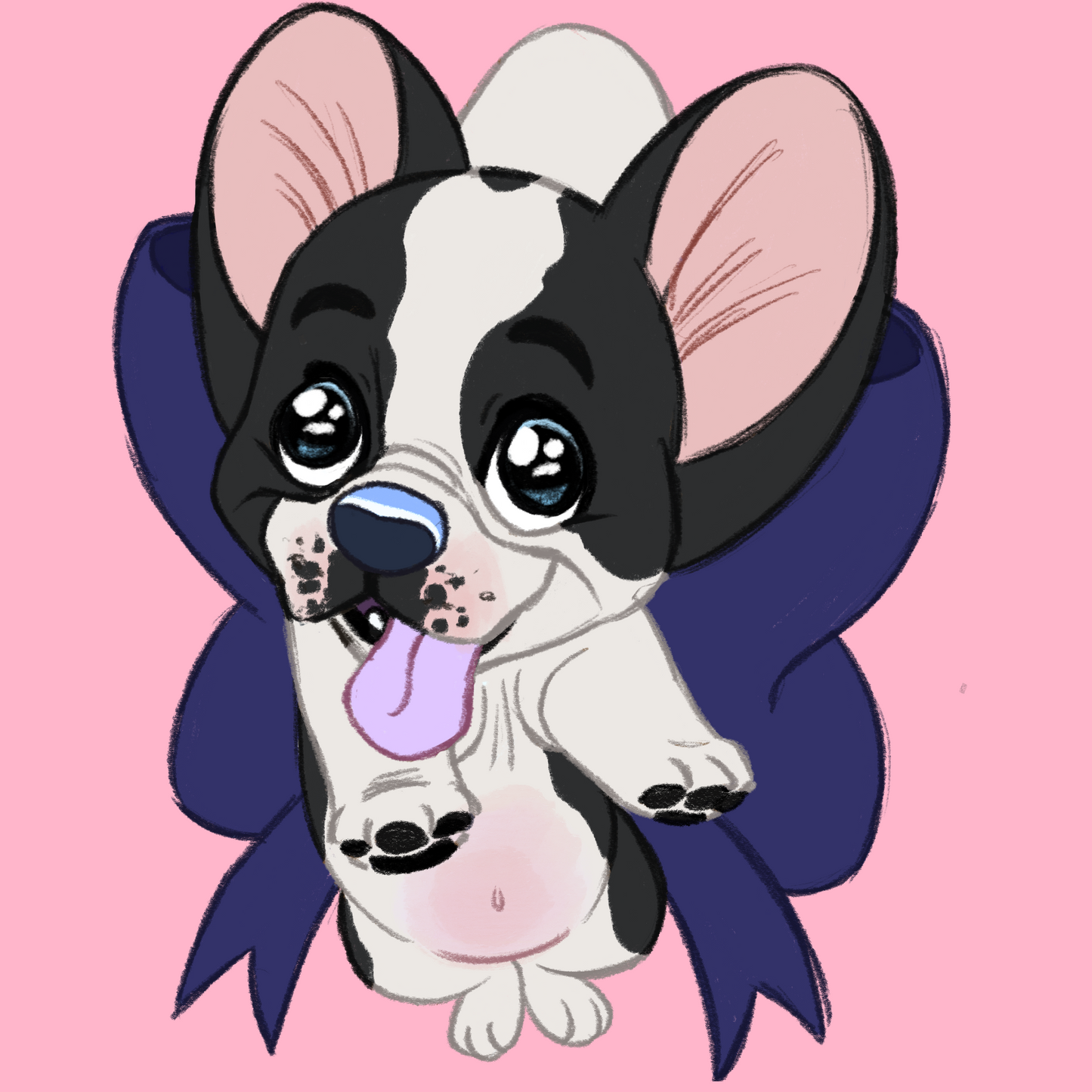 French Bulldog #019  Waggy Tail Keyring