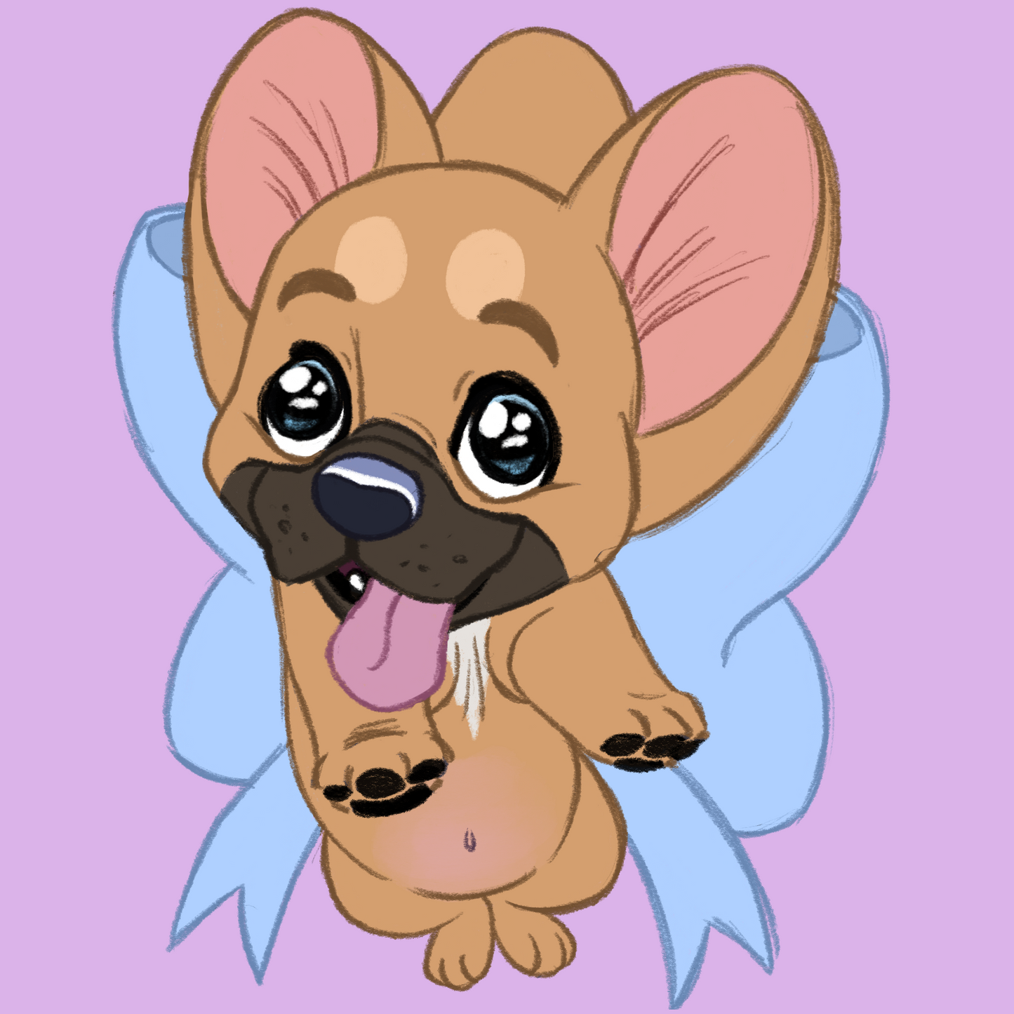 French Bulldog #019  Waggy Tail Keyring