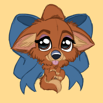 Long Hair Chihuahua #022  Waggy Tail Keyring