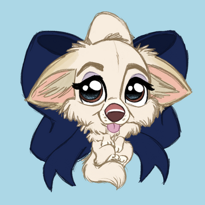 Long Hair Chihuahua #022  Waggy Tail Keyring