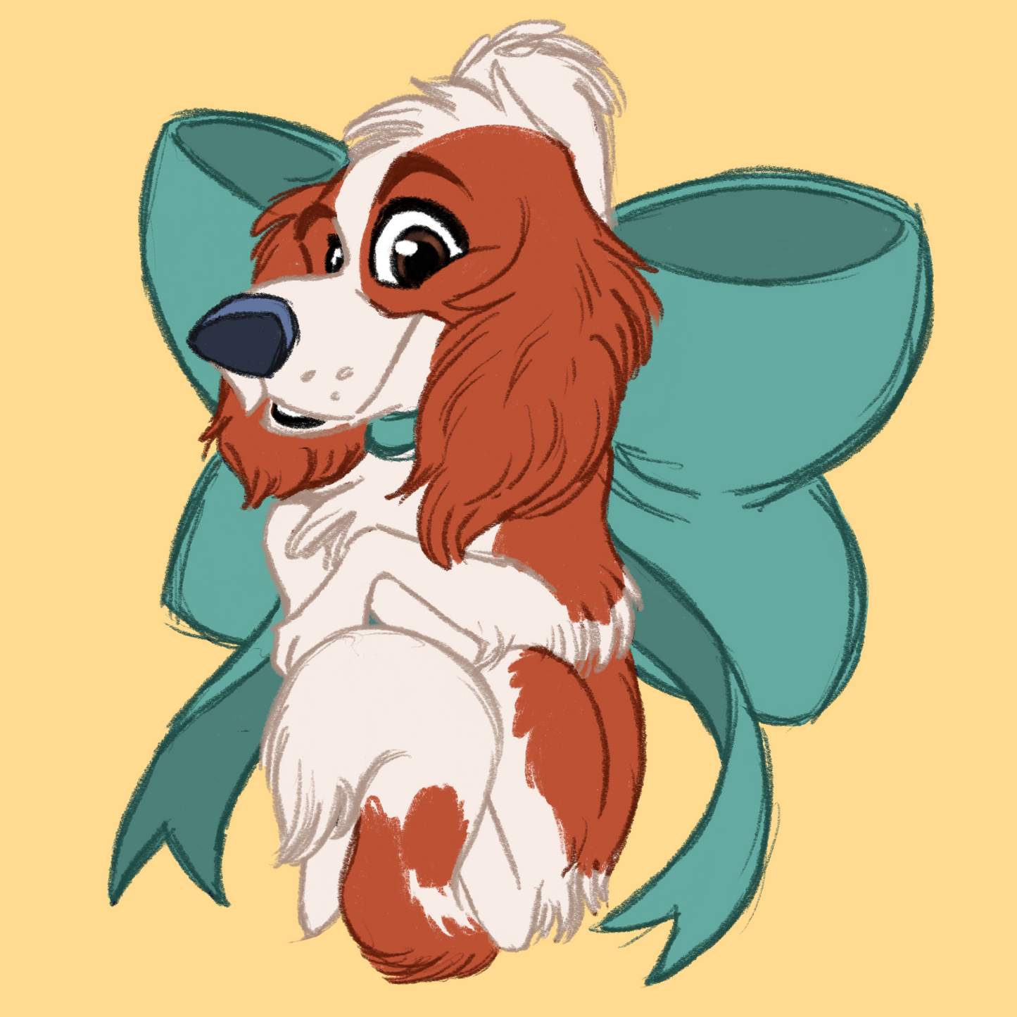 Red & White Setter #029  Waggy Tail Keyring