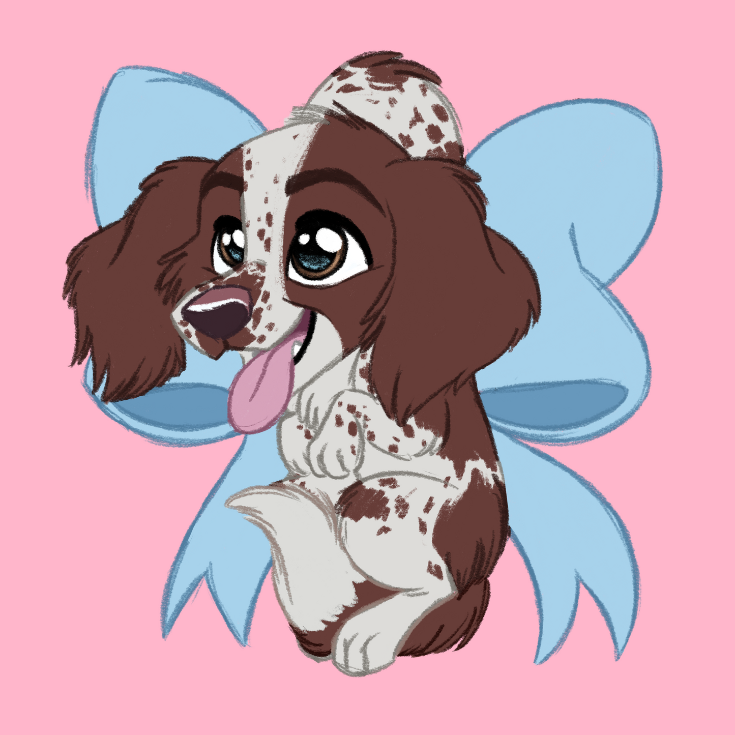 Springer Spaniel #036  Waggy Tail Keyring