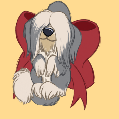 Bearded Collie #037  Waggy Tail Keyring