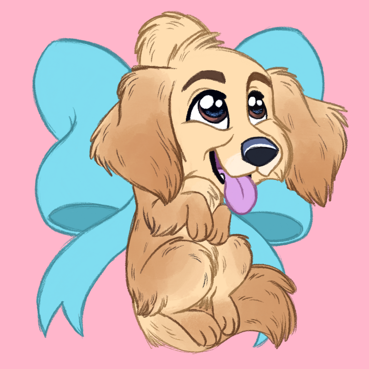 Golden Retriever #046  Waggy Tail Keyring