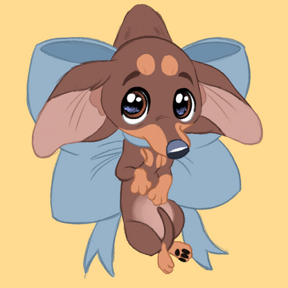 Chiweenie #053  Waggy Tail Keyring