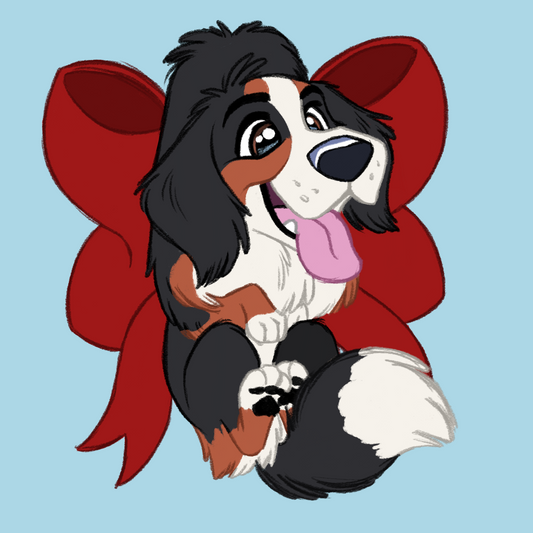 Bernese Mountain Dog #058  Waggy Tail Keyring