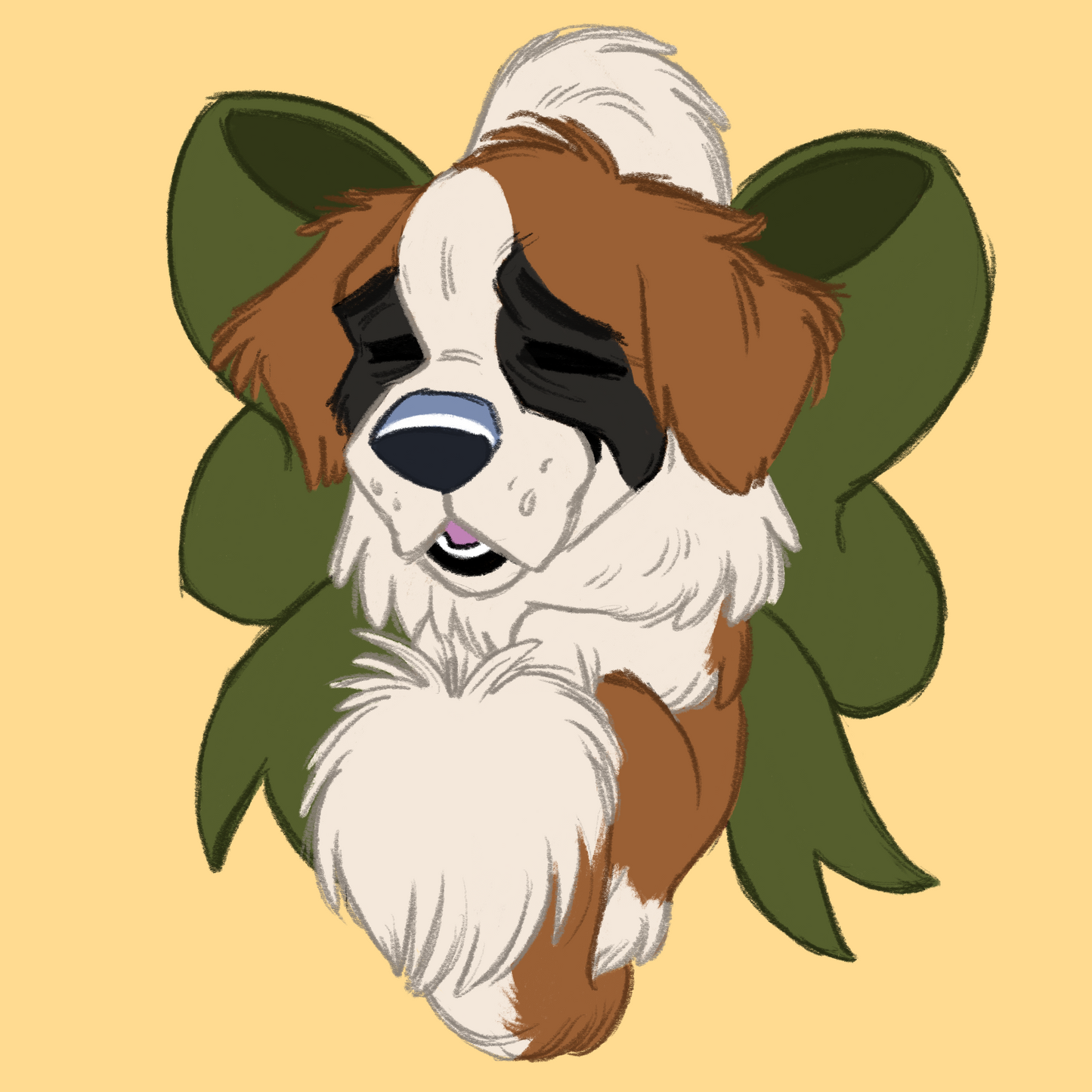Saint Bernard #059  Waggy Tail Keyring