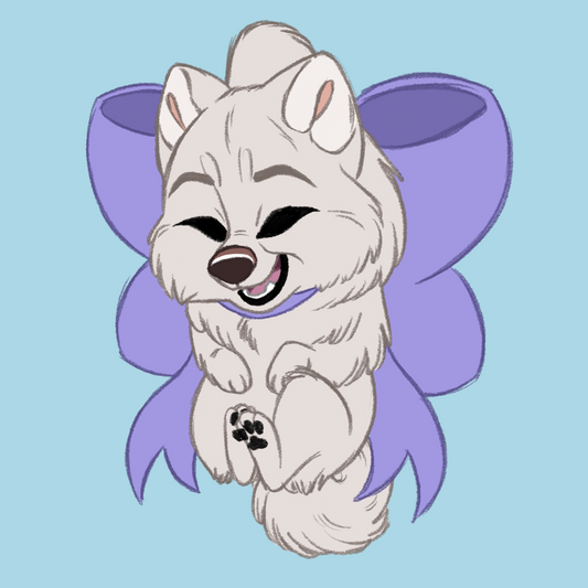 Samoyed #068  Waggy Tail Keyring