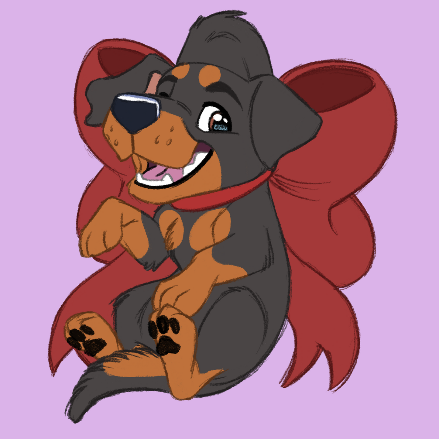 Rottweiler #074  Waggy Tail Keyring