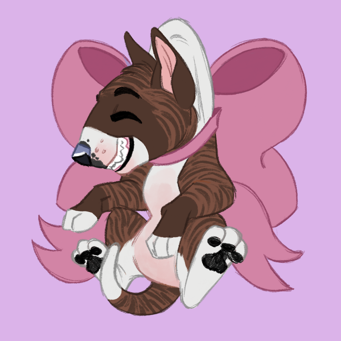 English Bull Terrier #076  Waggy Tail Keyring