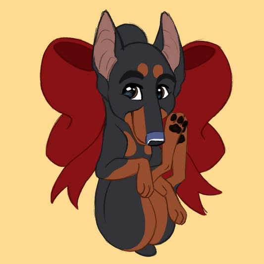 Doberman (Cropped) #085  Waggy Tail Keyring