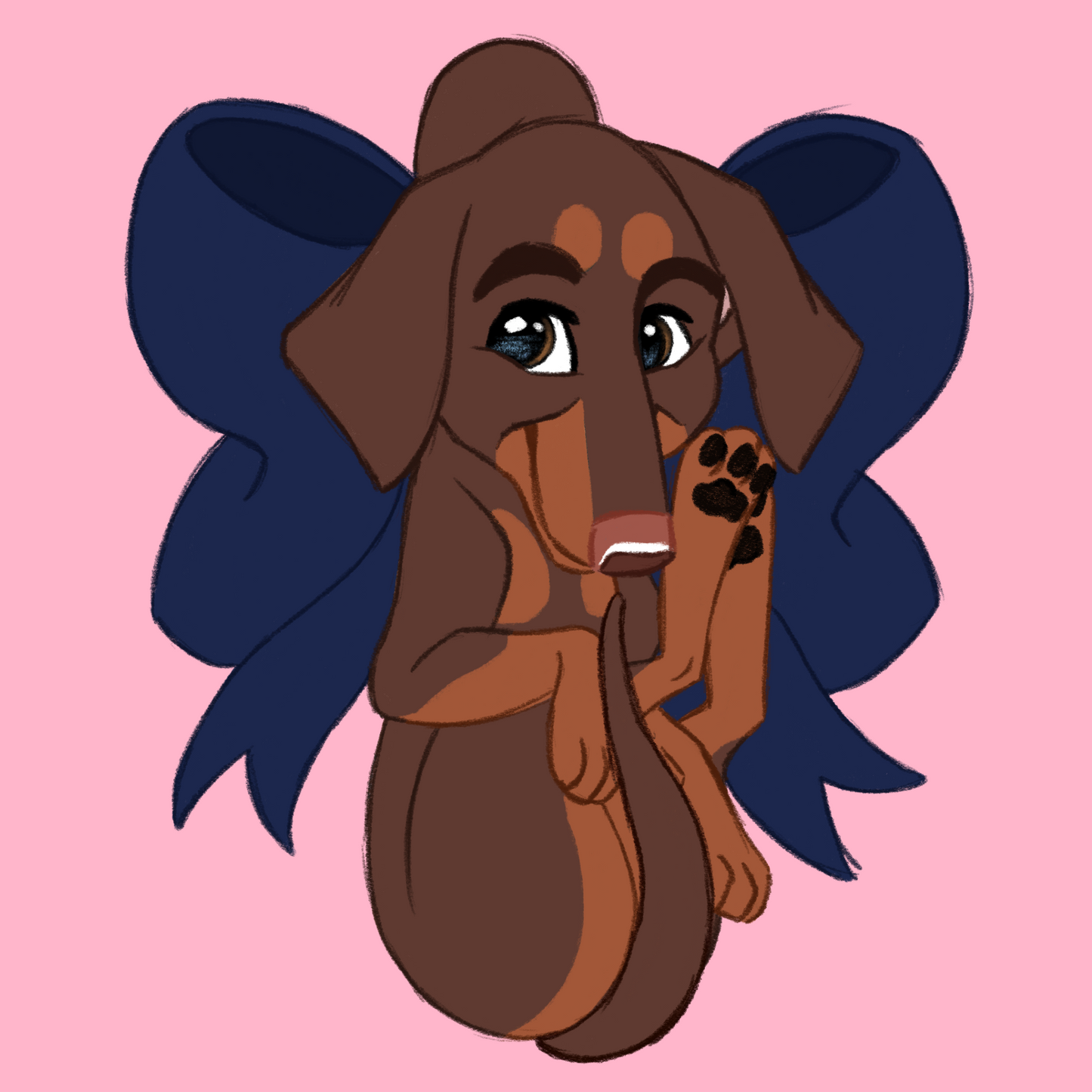 Doberman (Natural) #085  Waggy Tail Keyring