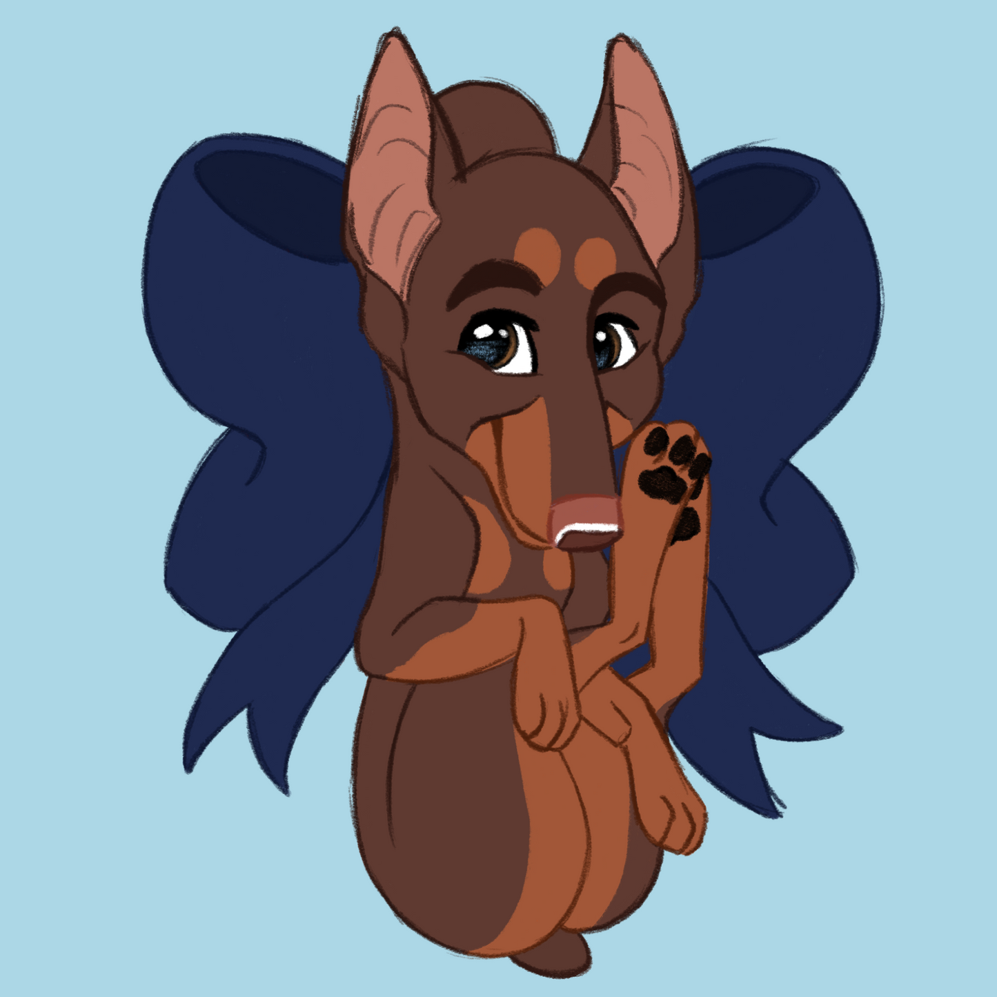 Doberman (Cropped) #085  Waggy Tail Keyring