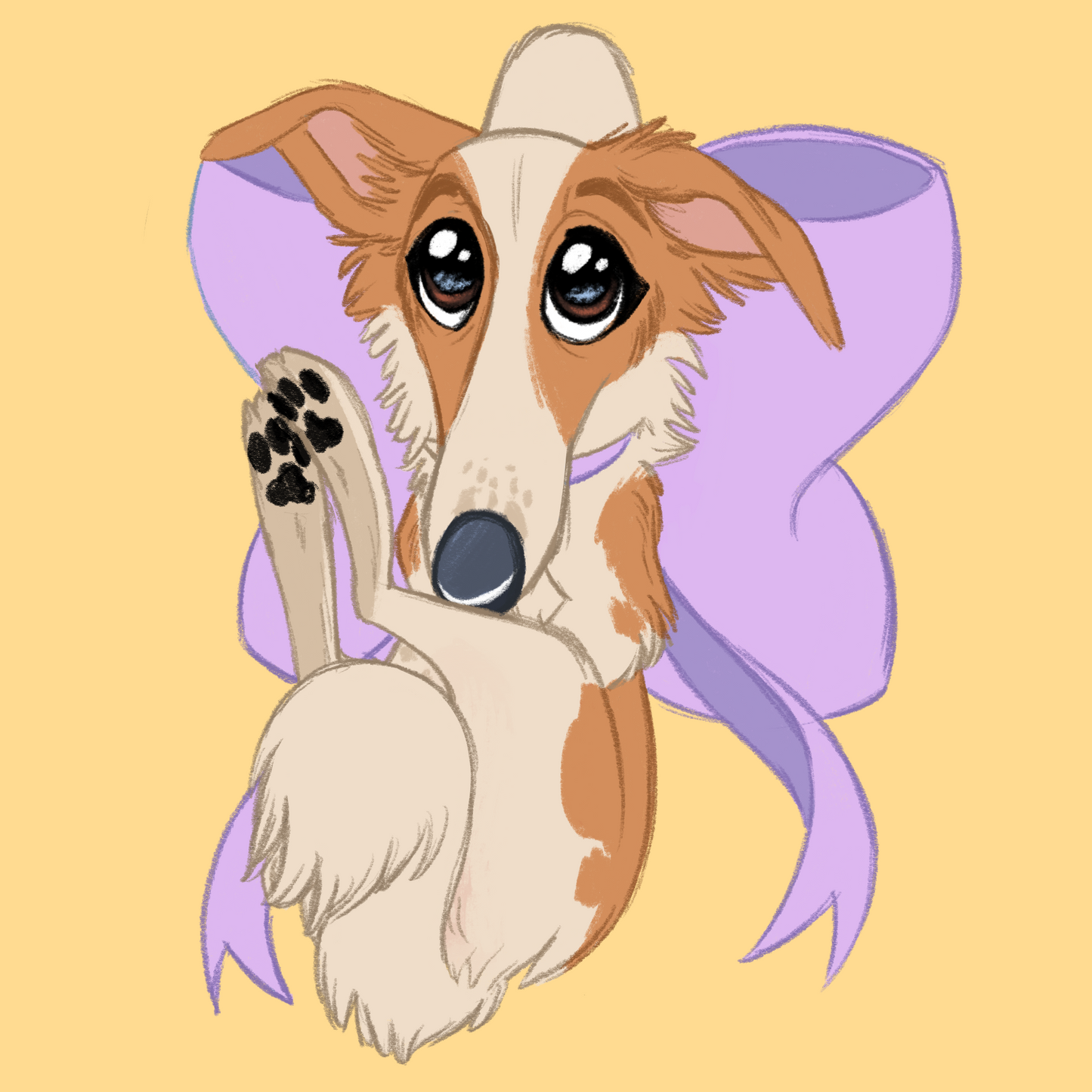 Borzoi #091  Waggy Tail Keyring