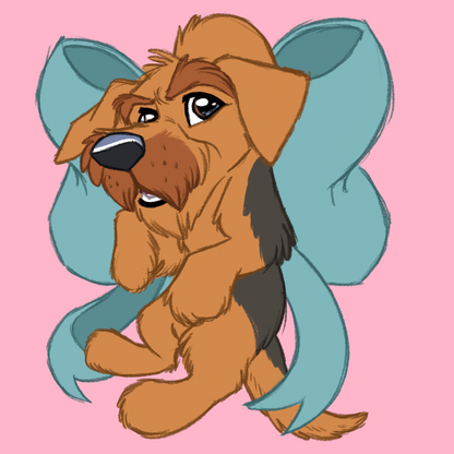 Airedale Terrier #095  Waggy Tail Keyring