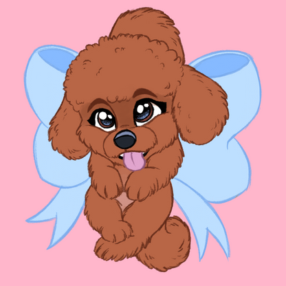 Toy Poodle #097  Waggy Tail Keyring