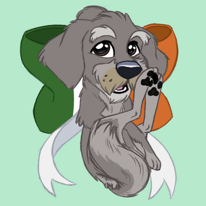 Irish Wolfhound #101  Waggy Tail Keyring