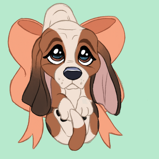 Basset Hound #107 Waggy Tail Keyring