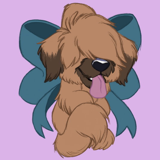 Briard #109 Waggy Tail Keyring