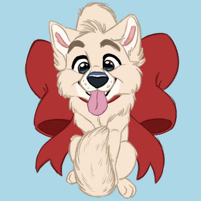 White Swiss Shepherd #112 Waggy Tail Keyring (Pastoral)