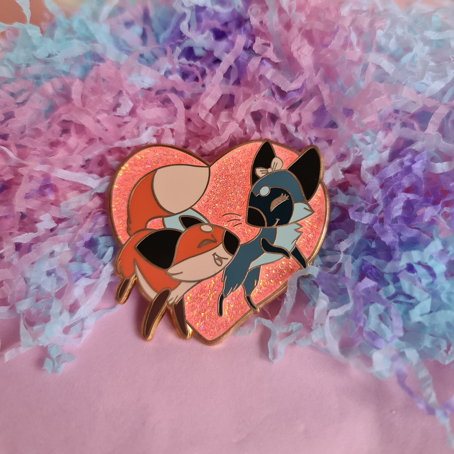 Fable & Sable Enamel Pin with Glitter Heart