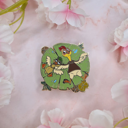 Mother Hen and Baby Duck Enamel Pin