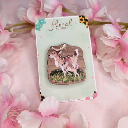 Fallow Deer Wooden Pin